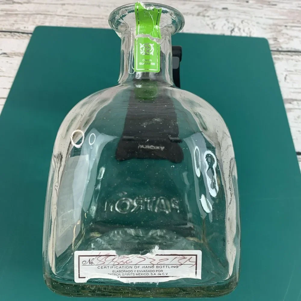 Tequila Silver Patron 100% Agave Empty Bottle without Cork‎ Lid 750 ml